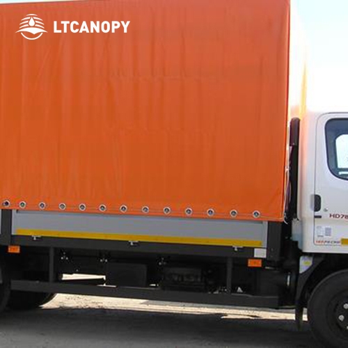 卡车/拖车侧帘用橙色PVC大型长丝织物篷布